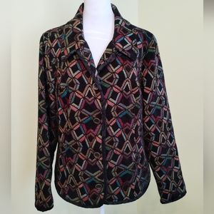 Christopher & Banks Women's Geometry Funky Multicolor Blazer Jacket Size L